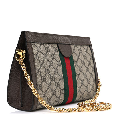 Gucci GG Supreme Monogram Web Small Ophidia Chain Shoulder Bag Brown 3 of 10