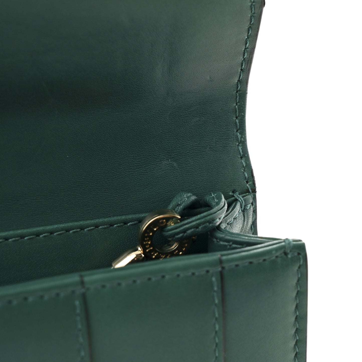 Calfskin Serpenti Forever Flap Clutch  Emerald Green