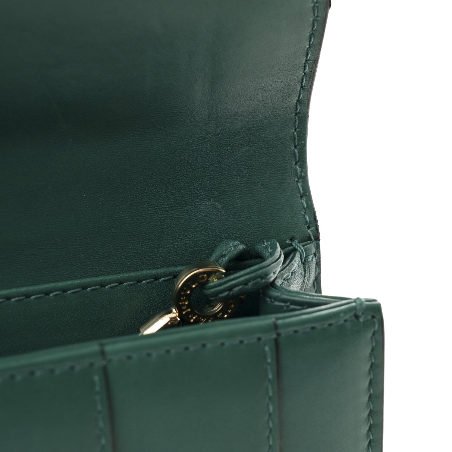 Bulgari Calfskin Serpenti Forever Flap Clutch  Emerald Green 11 of 12