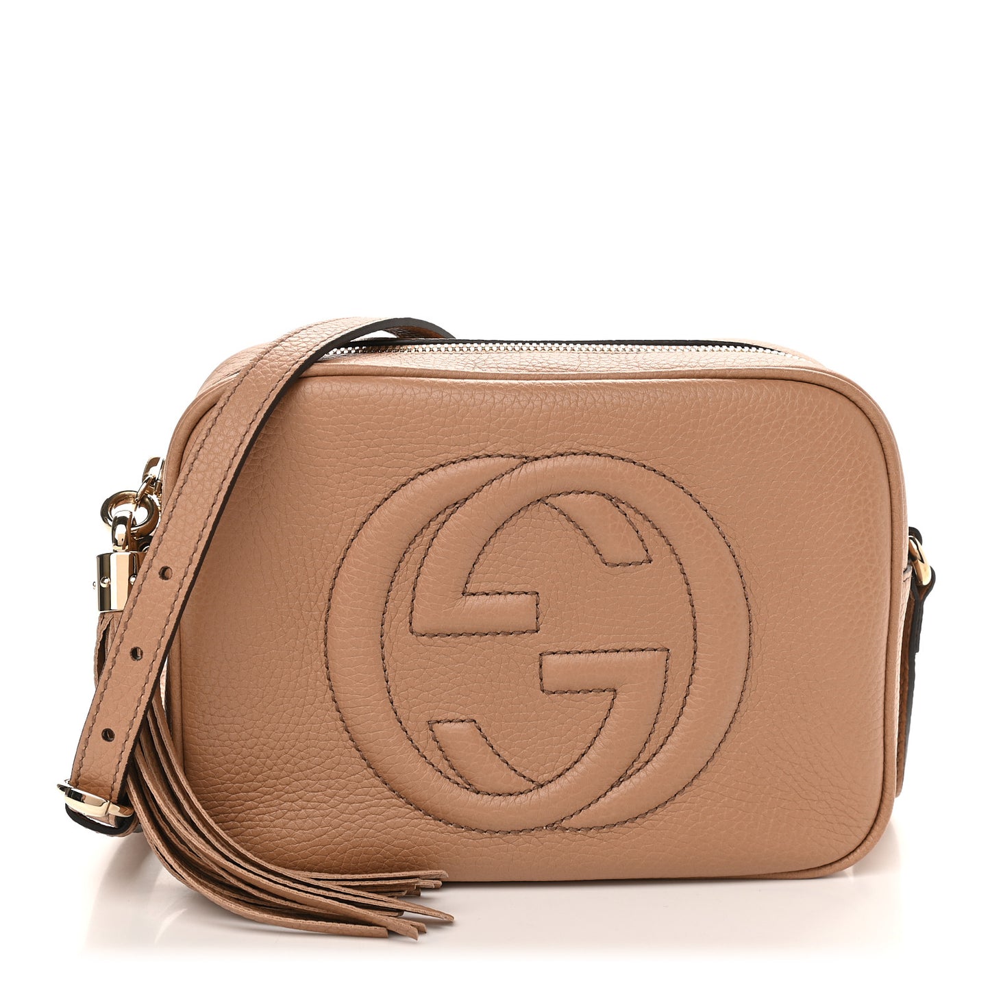 Pebbled Calfskin Small Soho Disco Bag Camelia