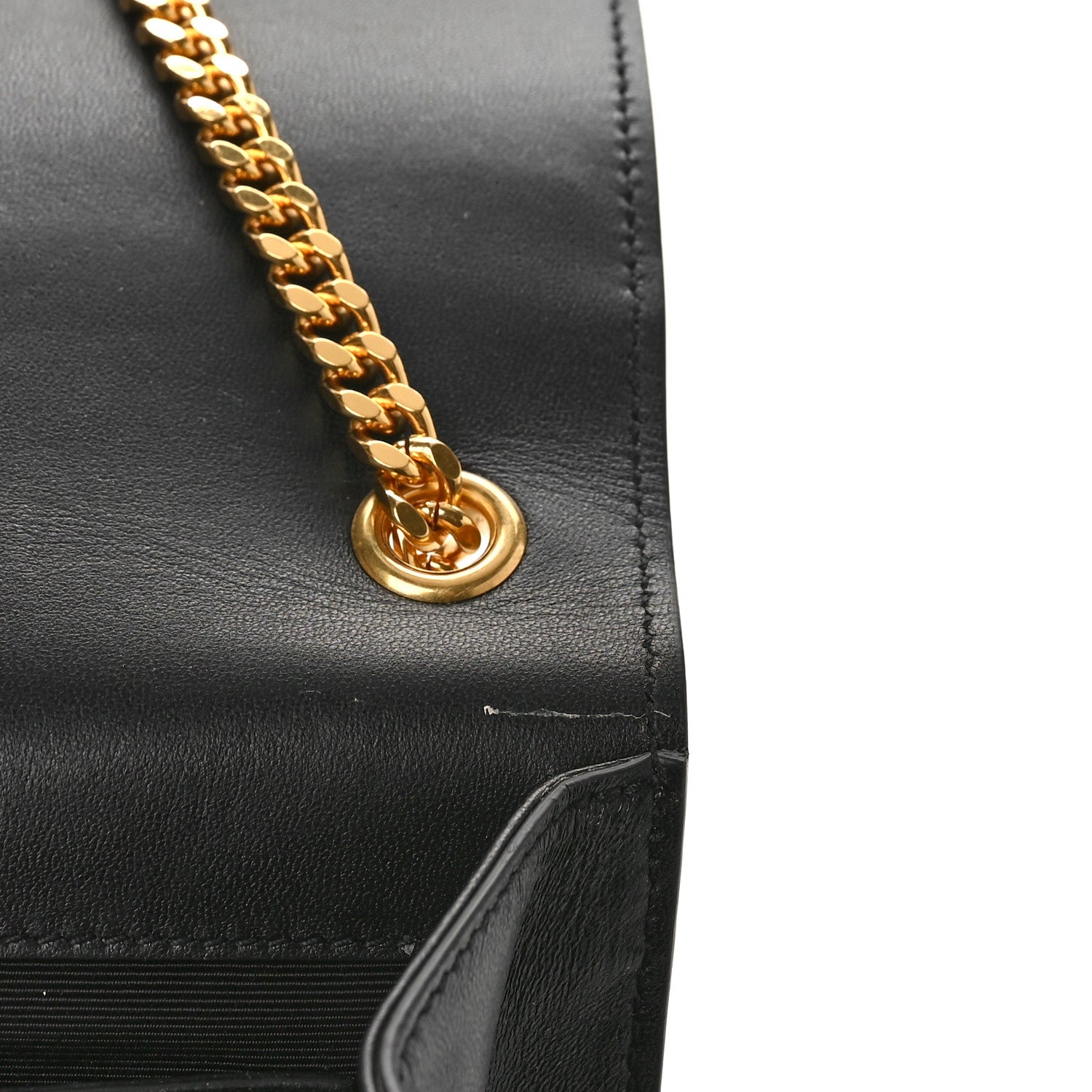 Saint Laurent Calfskin Crystal Medium Monogram Kate Satchel Black 8 of 11