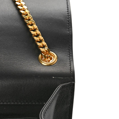 Saint Laurent Calfskin Crystal Medium Monogram Kate Satchel Black 8 of 11