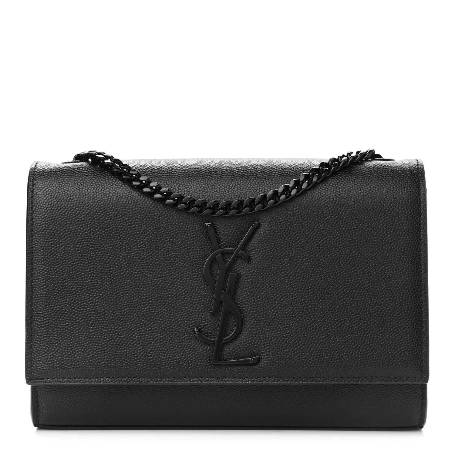Saint Laurent Grain De Poudre Small Monogram Kate Satchel Black 2 of 13