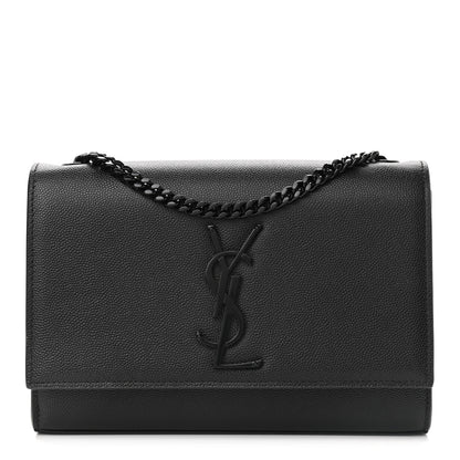 Saint Laurent Grain De Poudre Small Monogram Kate Satchel Black 2 of 13