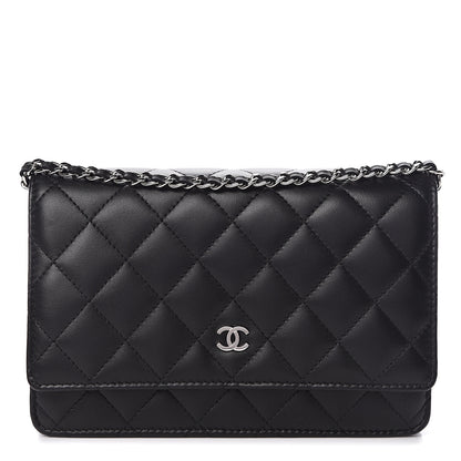 Chanel Lambskin Quilted Wallet On Chain WOC Black 1 of 11