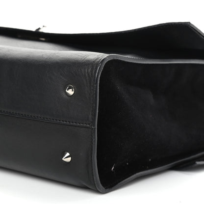 Givenchy Calfskin Crocodile Embossed Medium Shark Lock Satchel Black 6 of 11