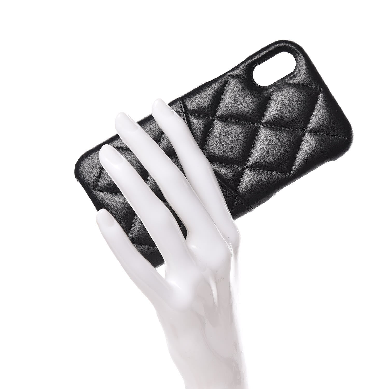 Chanel Lambskin Quilted iPhone X Case Black 2 of 7