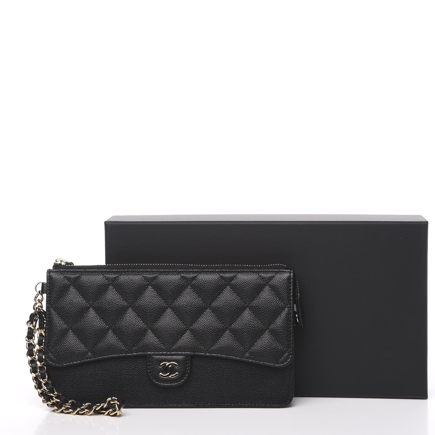 Chanel Caviar Quilted Classic Pouch With Handle Black 7 of 7