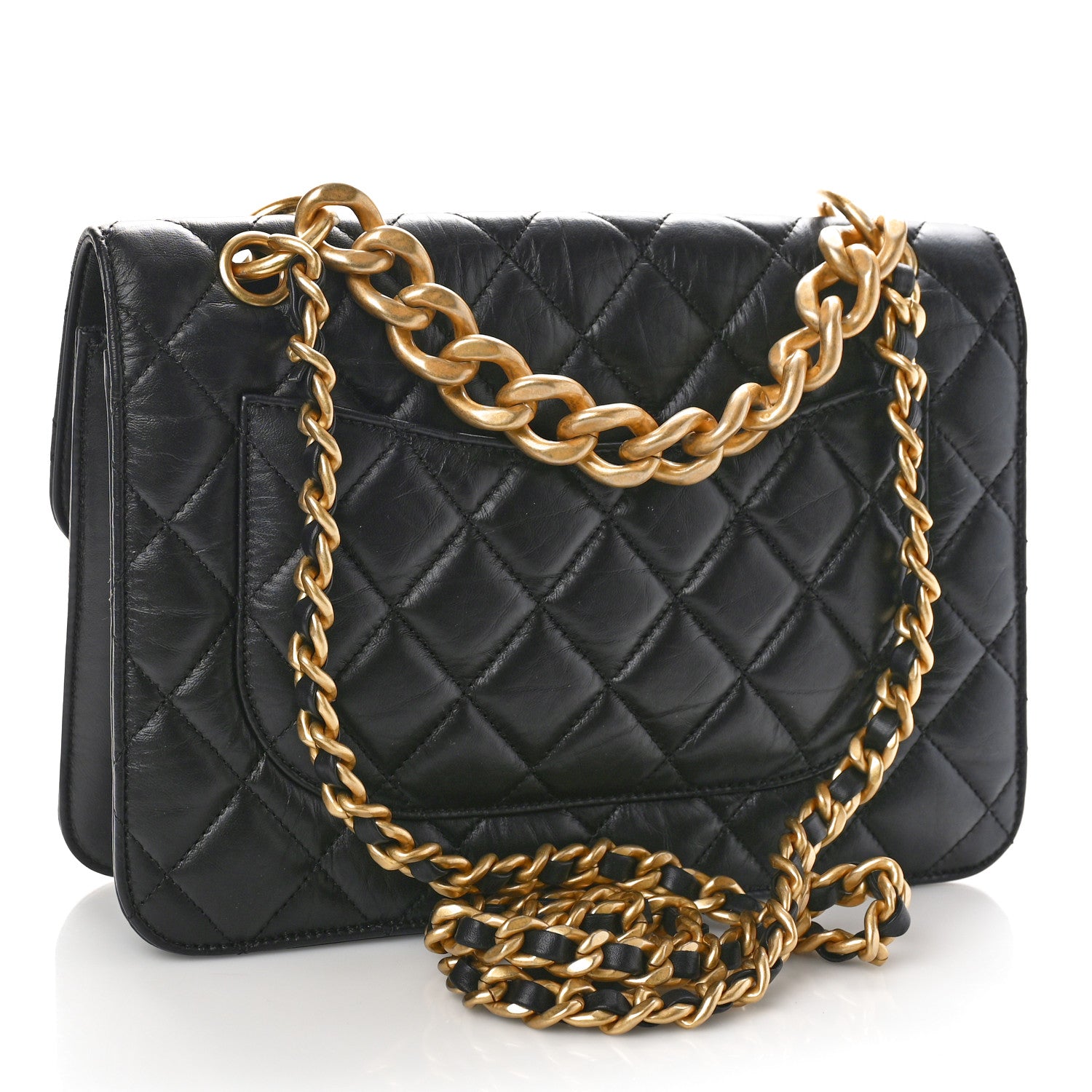 Chanel Aged Calfskin Quilted Large Double You Flap Black 2 of 9