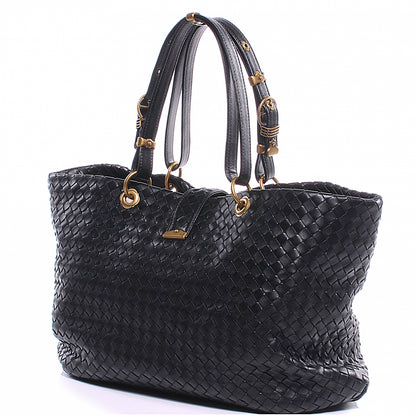 Bottega Veneta Leather Intrecciato Capri Tote Black 9 of 11