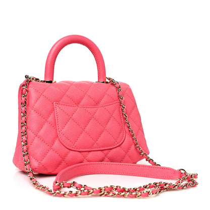 Chanel Caviar Quilted Extra Mini Coco Handle Flap Pink 3 of 10