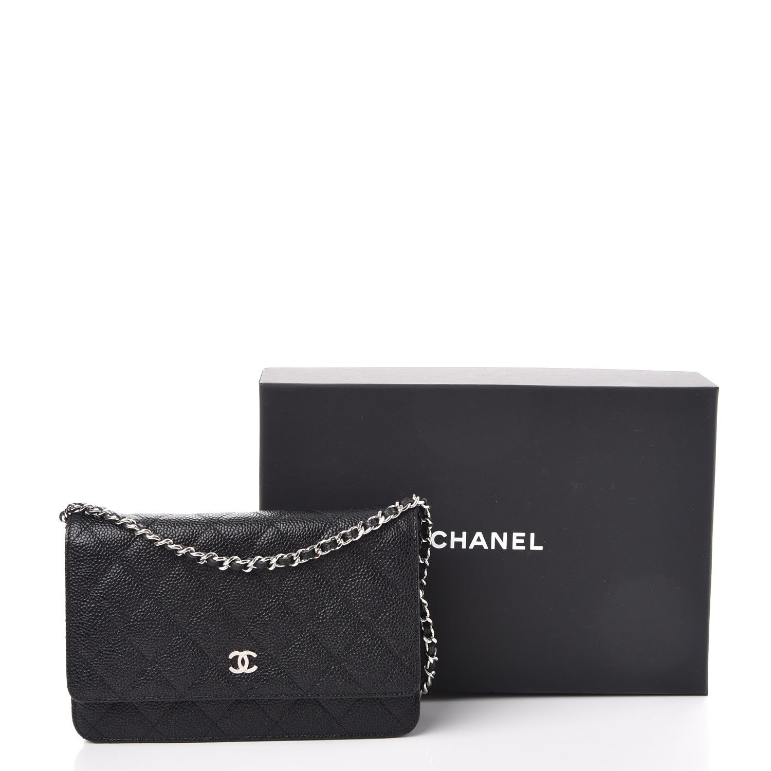 Chanel Caviar Quilted Wallet On Chain WOC Black 9 of 9