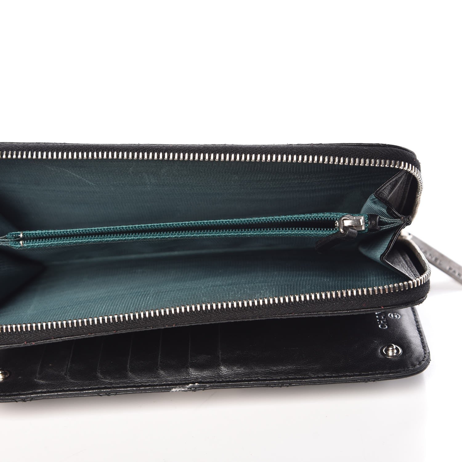 Chanel Aged Calfskin Quilted Paris New York PNY Wallet Black 6 of 15