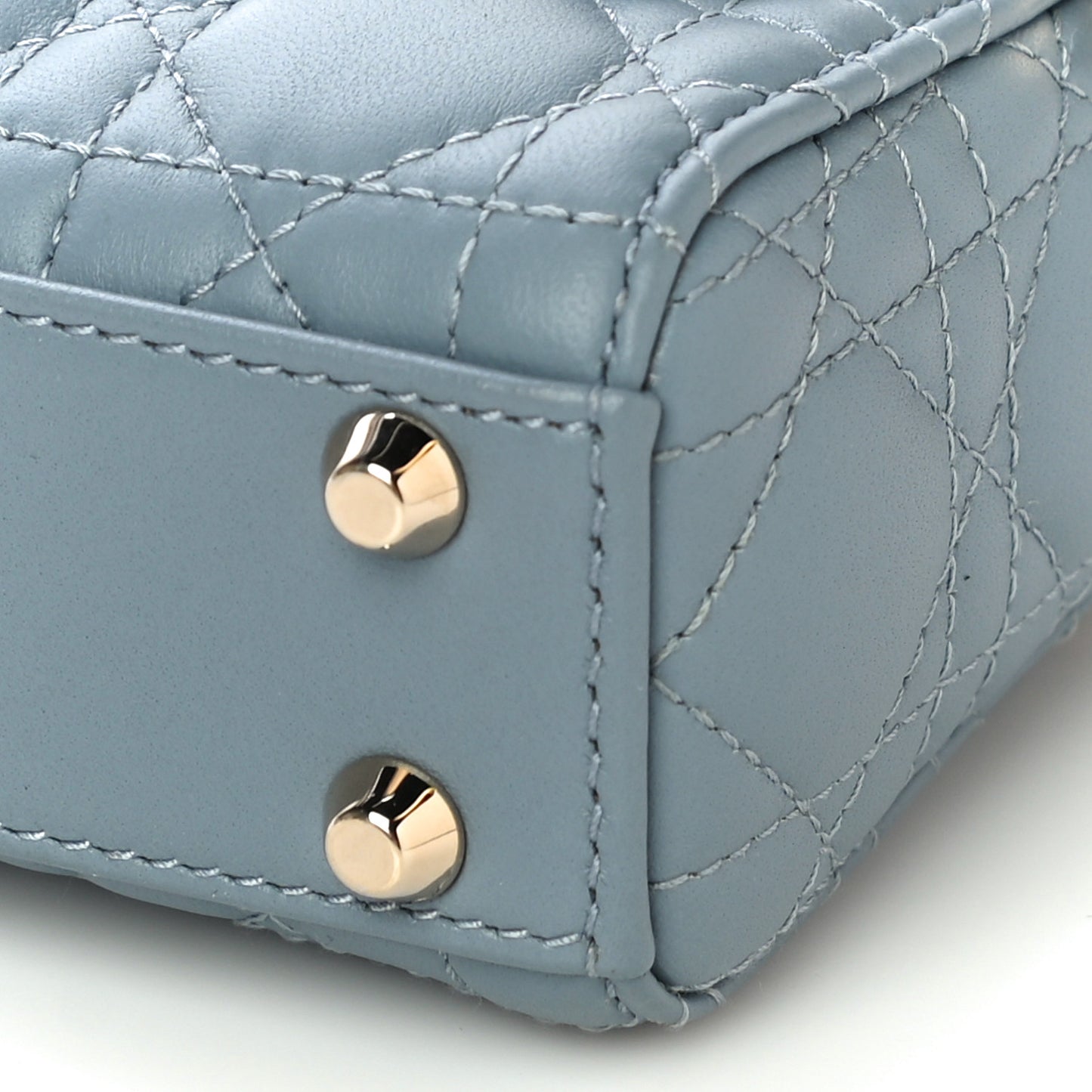 Lambskin Cannage Micro Lady Dior Cloud Blue