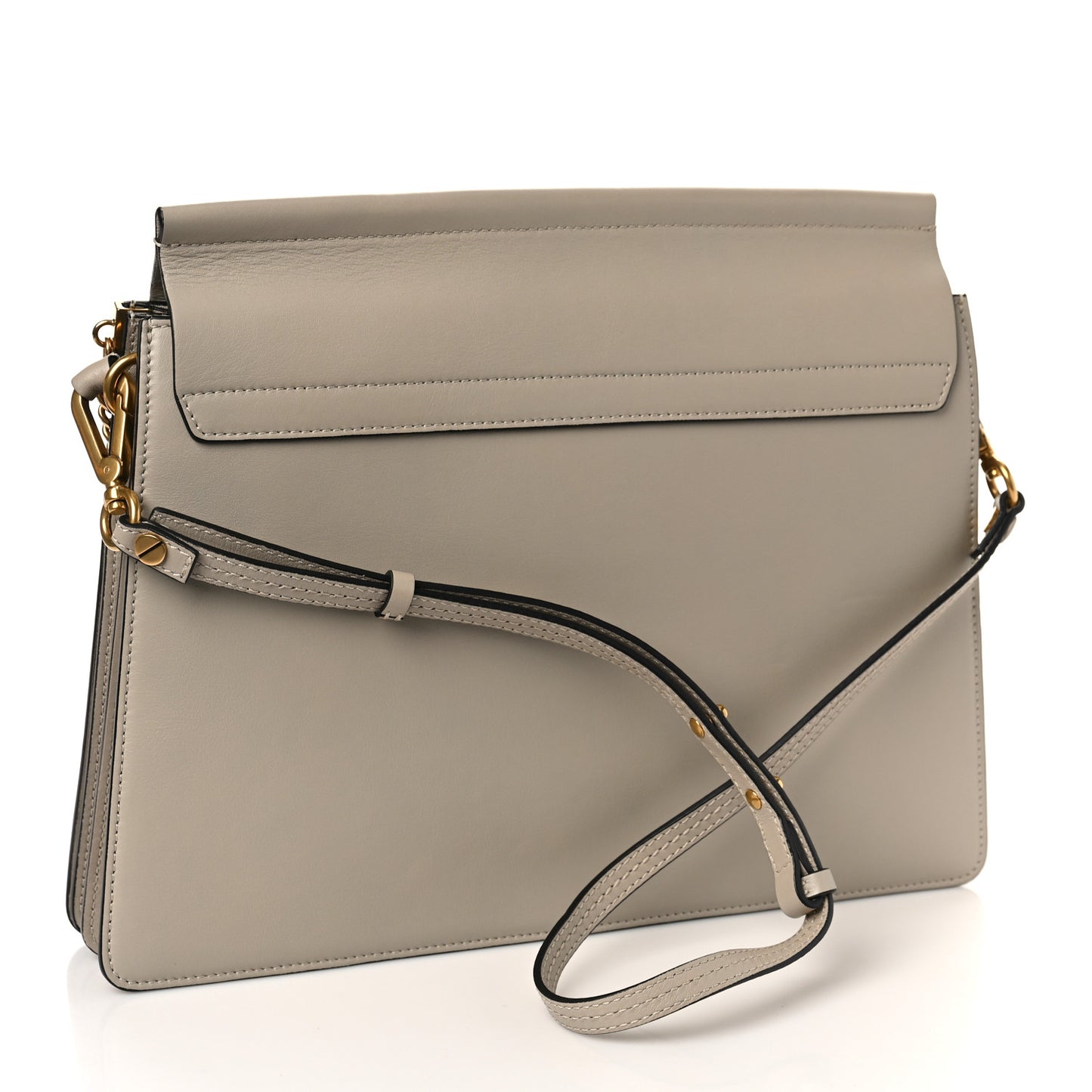 Suede Calfskin Striped Patchwork Medium Faye Shoulder Bag Grey Multicolor