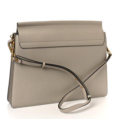 Chloe Suede Calfskin Striped Patchwork Medium Faye Shoulder Bag Grey Multicolor 3 of 8