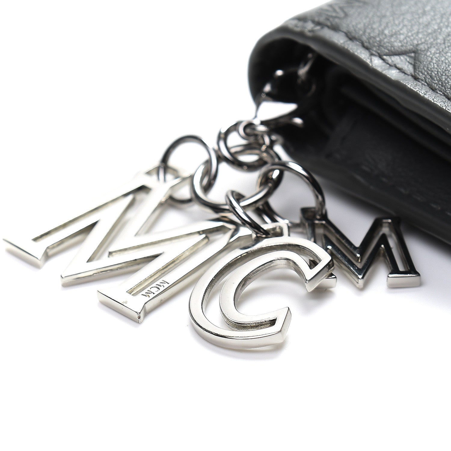 MCM Calfskin Ottomar Monogram Bi-Fold Wallet Charcoal 7 of 7