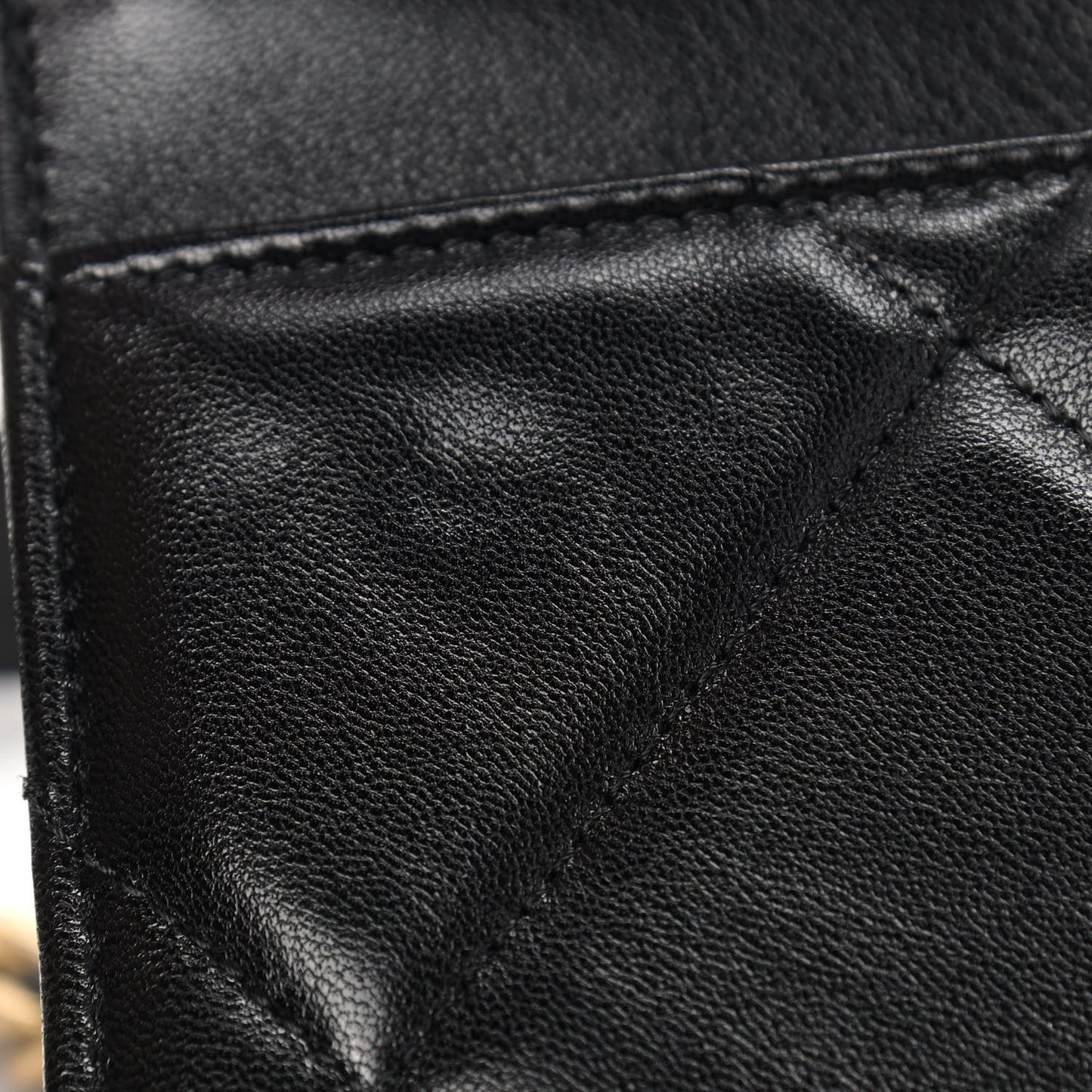 Goatskin Quilted Chanel 19 Wallet On Chain WOC Black