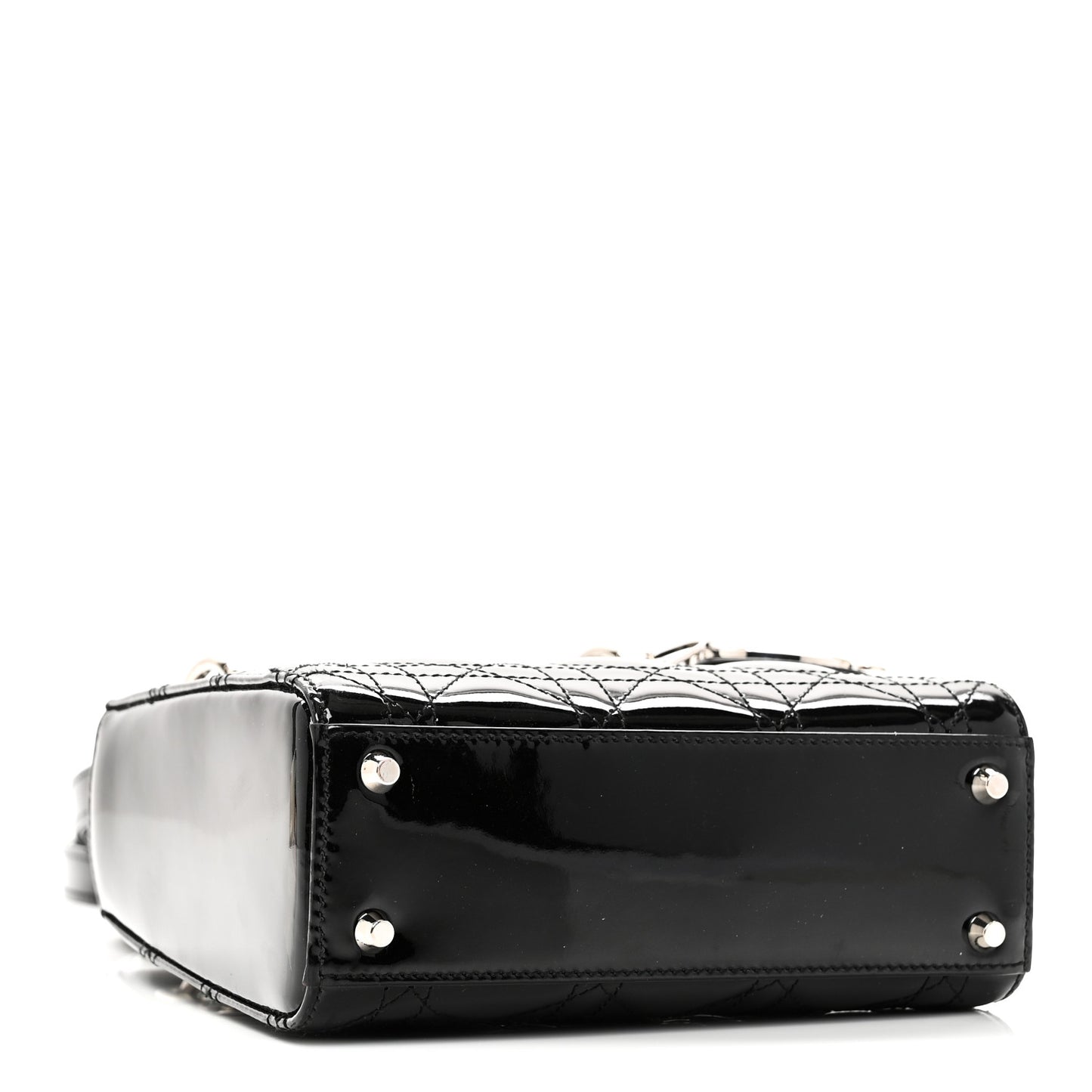 Patent Cannage Mini Lady Dior Black