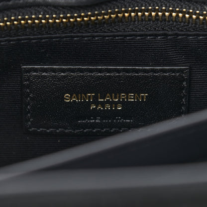 Saint Laurent Suede Y Quilted Monogram Toy Loulou Crossbody Bag Black 6 of 12