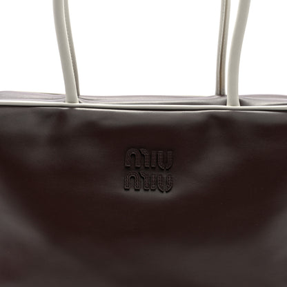 Miu Miu Soft Calf Softy Large Contrast Beau Top Handle Bag Radica White 7 of 9