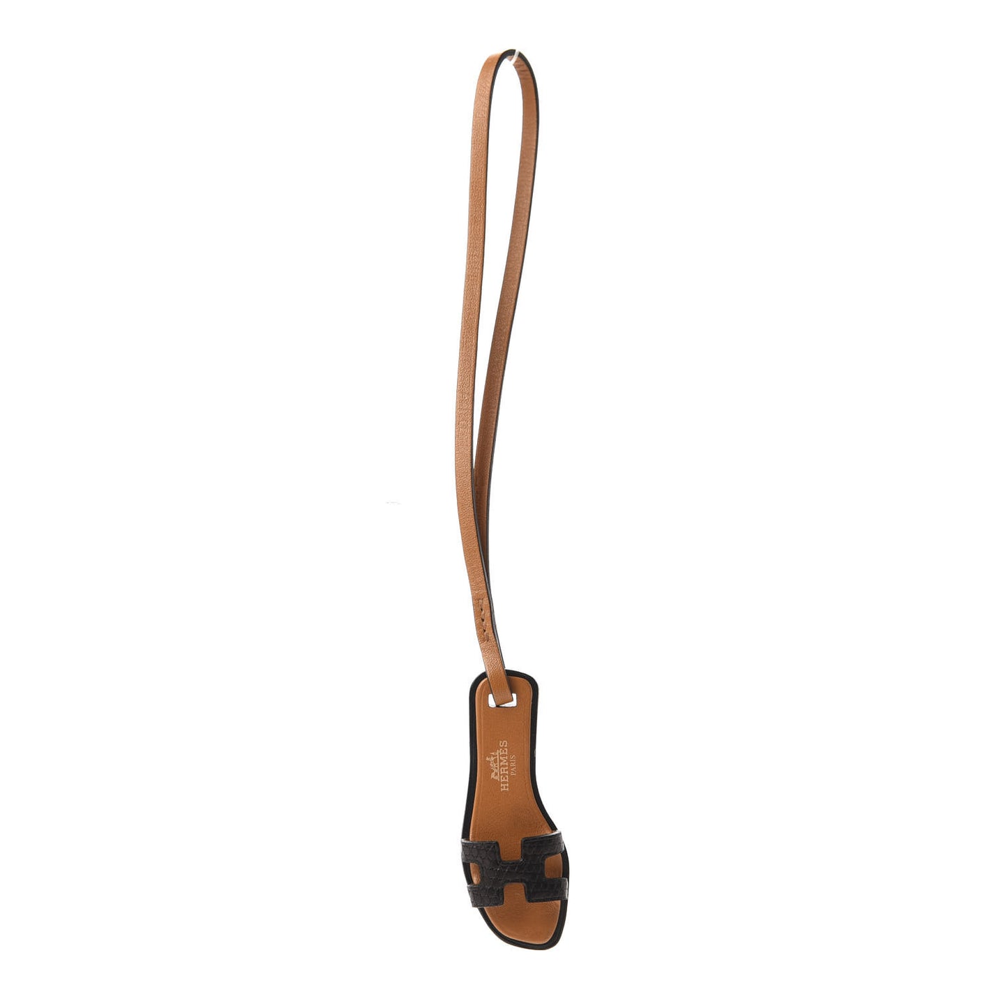 Lizard Butler Calfskin Hunter Oran Nano Bag Charm Black