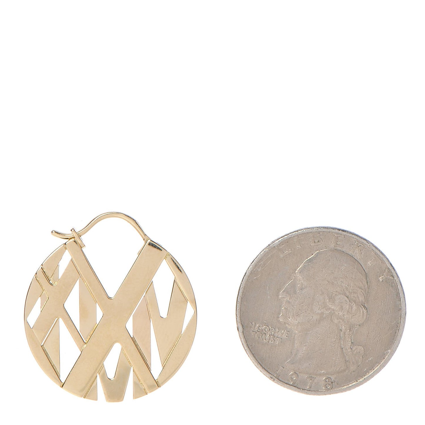 18K Yellow Gold Round Atlas Earrings
