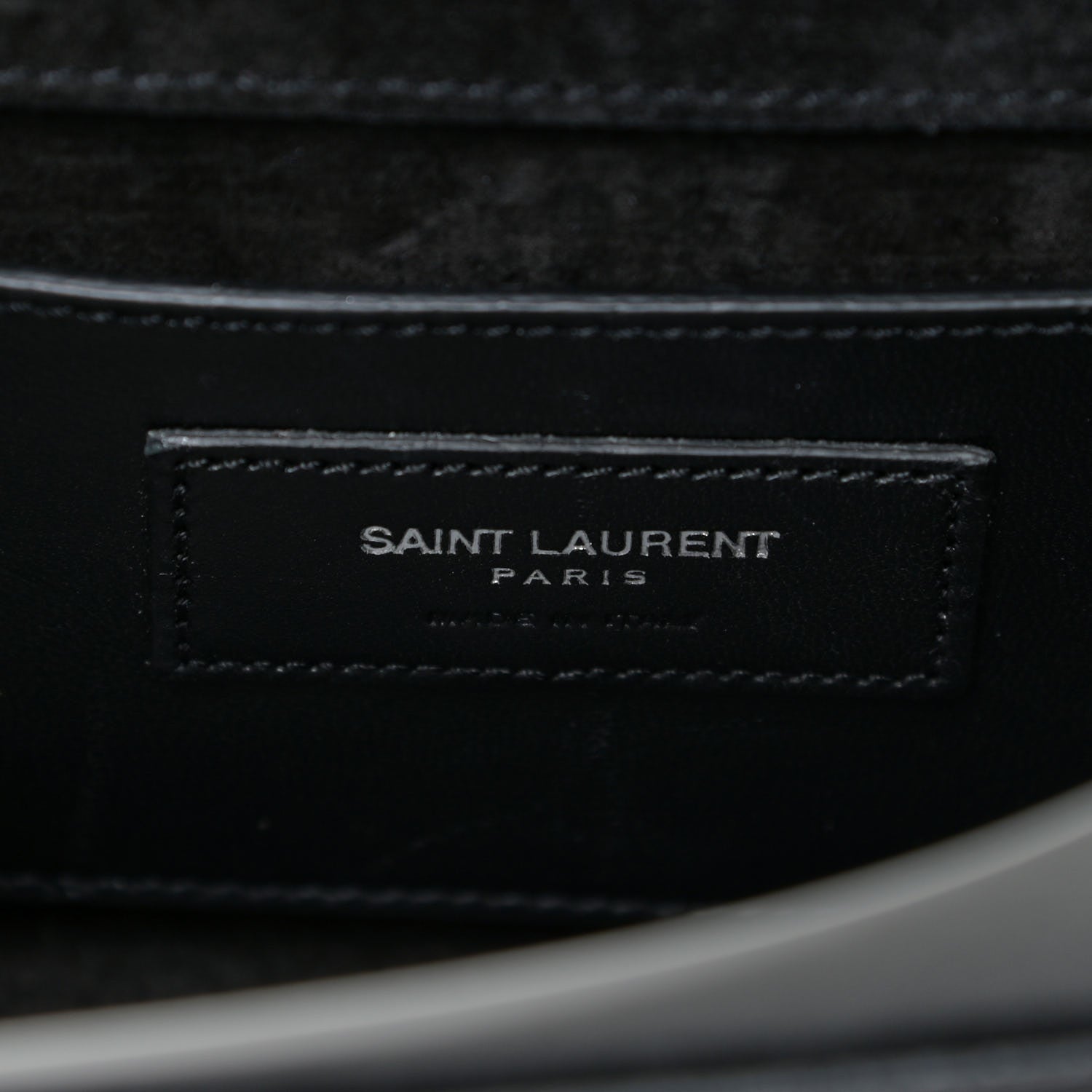 Saint Laurent Calfskin Crocodile Embossed Monogram Small Kate Tassel Satchel Black 7 of 9