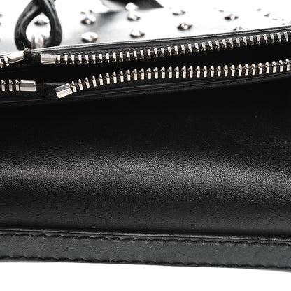 Alexander McQueen Calfskin Studded Padlock Skull Clutch Black 9 of 10