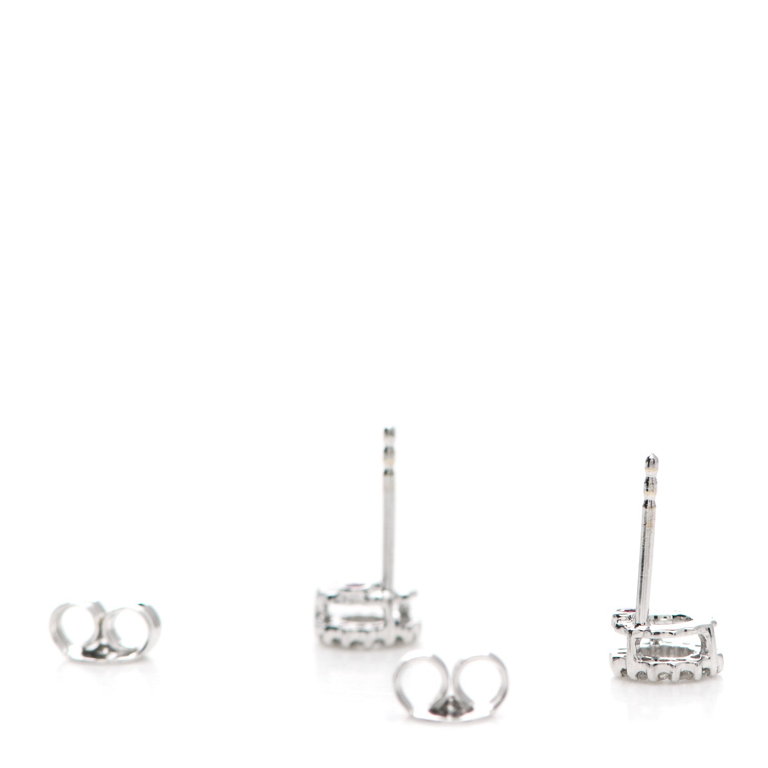 Roberto Coin 18K White Gold Diamond Circle Stud Earrings 3 of 4