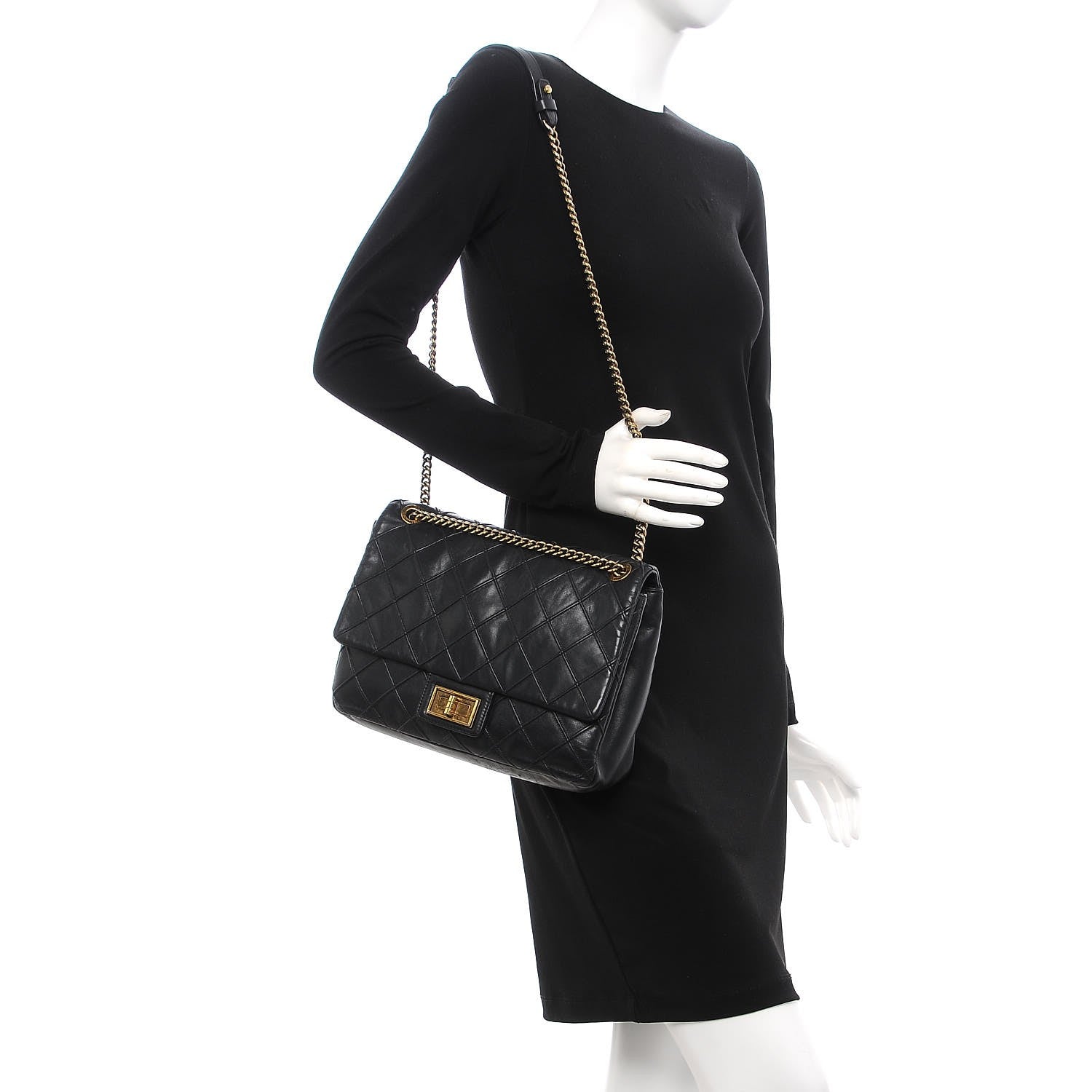 Chanel Calfskin Diamond Debossed Large Cosmos Flap Black 2 of 7