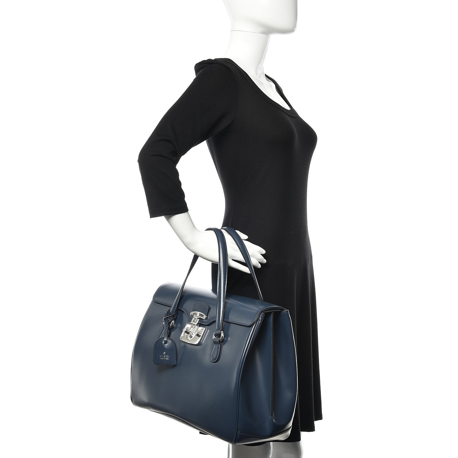 Gucci Regent Calfskin Large Lady Lock Satchel Caspian 2 of 12