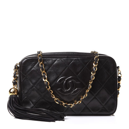 Chanel Lambskin Quilted Tassel Camera Case Black 1 of 12