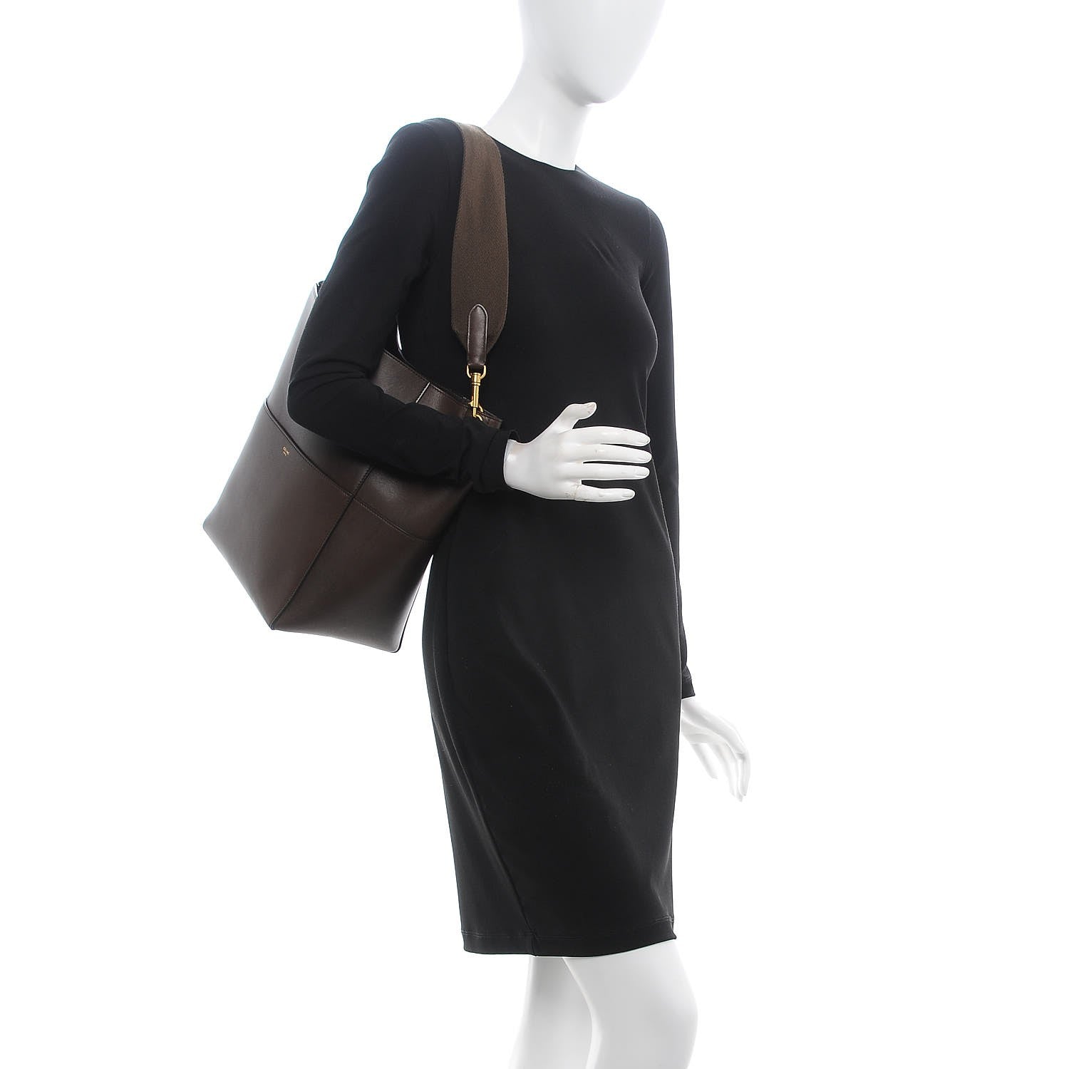 Celine Supersoft Calfskin Sangle Bucket Bag Wood 2 of 8