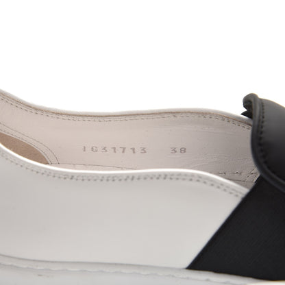 Chanel Calfskin Slip On Sneakers 38 White Black 7 of 10