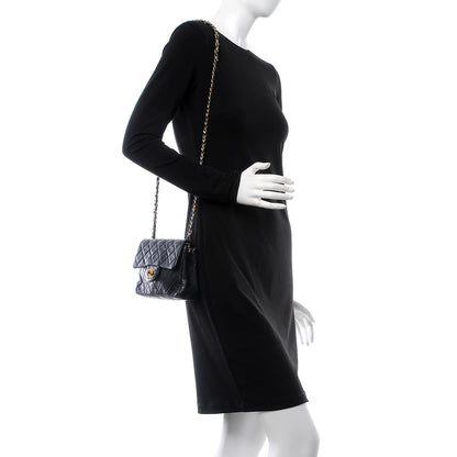 Chanel Lambskin Quilted Mini Square Flap Bag Navy 2 of 12