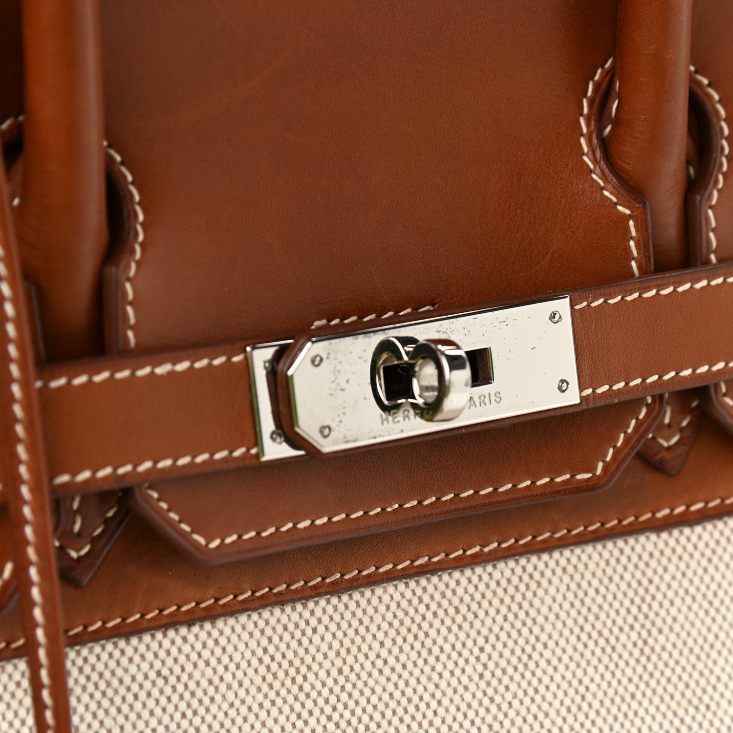 Hermes Toile Barenia Birkin 30 Fauve 15 of 26