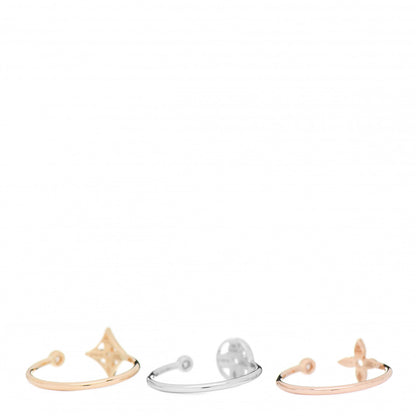 Louis Vuitton 18K Yellow Pink White Gold Diamond Idylle Blossom Ring 3 Set 55 7.25 3 of 5