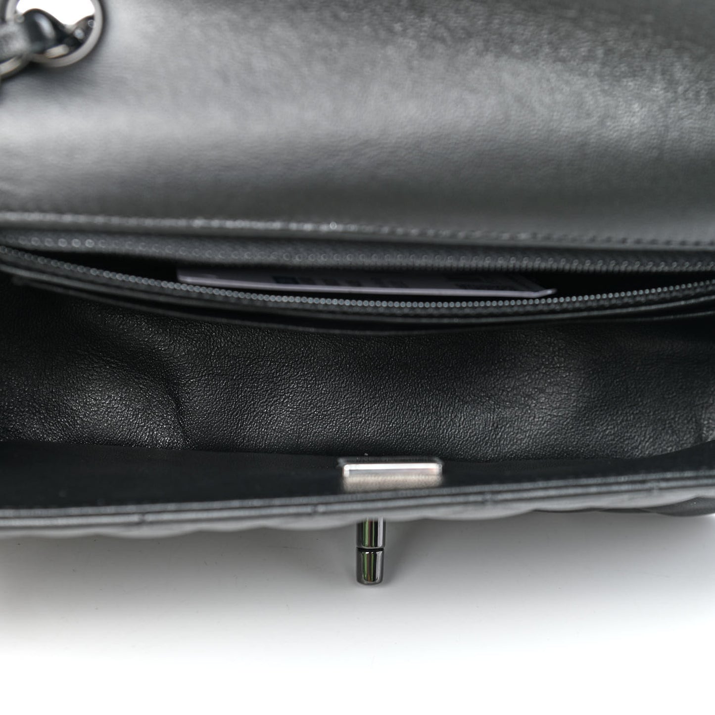 Lambskin Quilted Mini Rectangular Flap So Black
