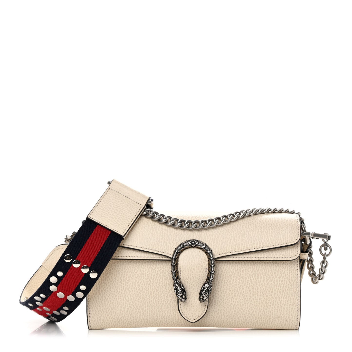 Dollar Calfskin Web Small Dionysus Crossbody Bag Mystic White