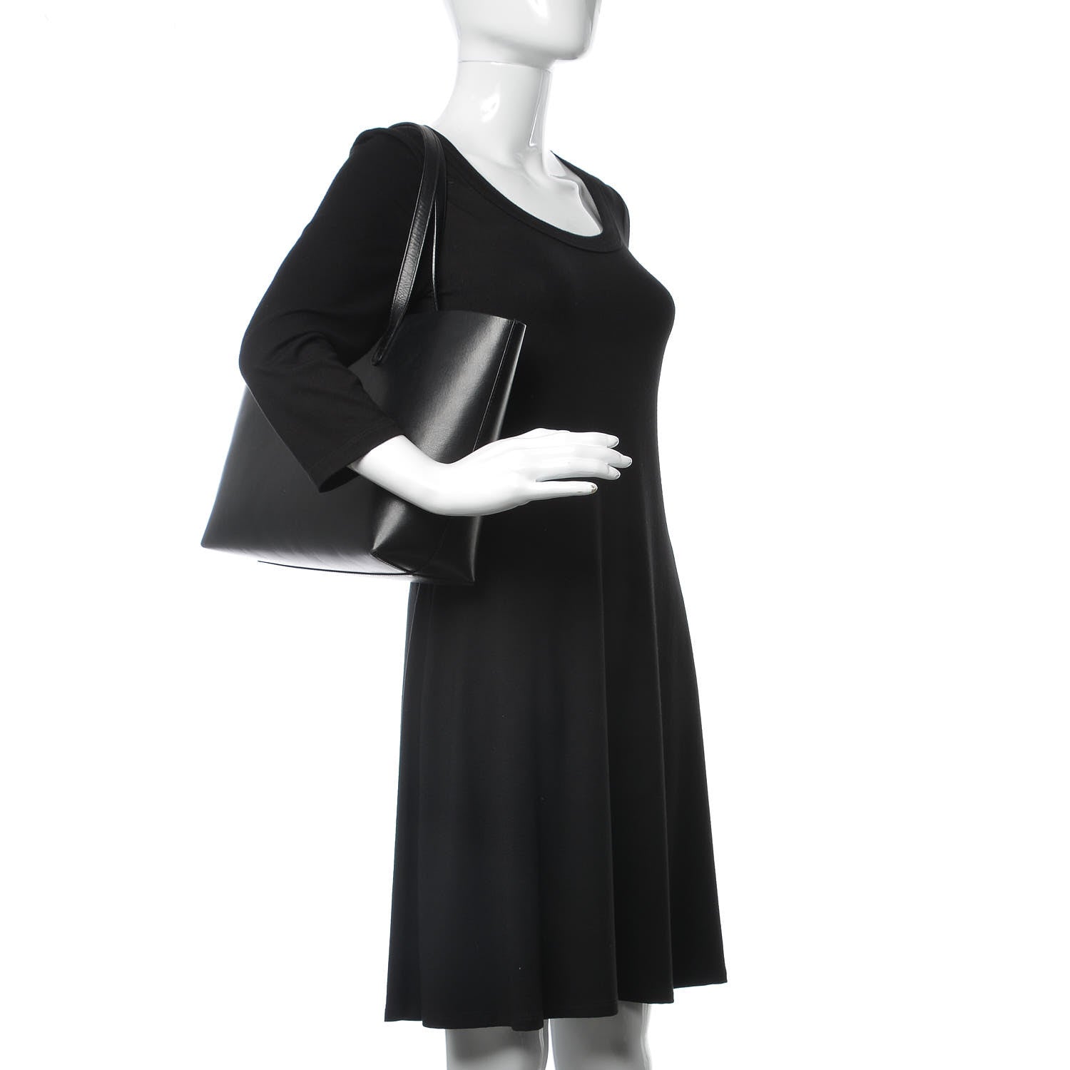 Mansur Gavriel Calfskin Small Shopping Tote Black Flamma 2 of 16