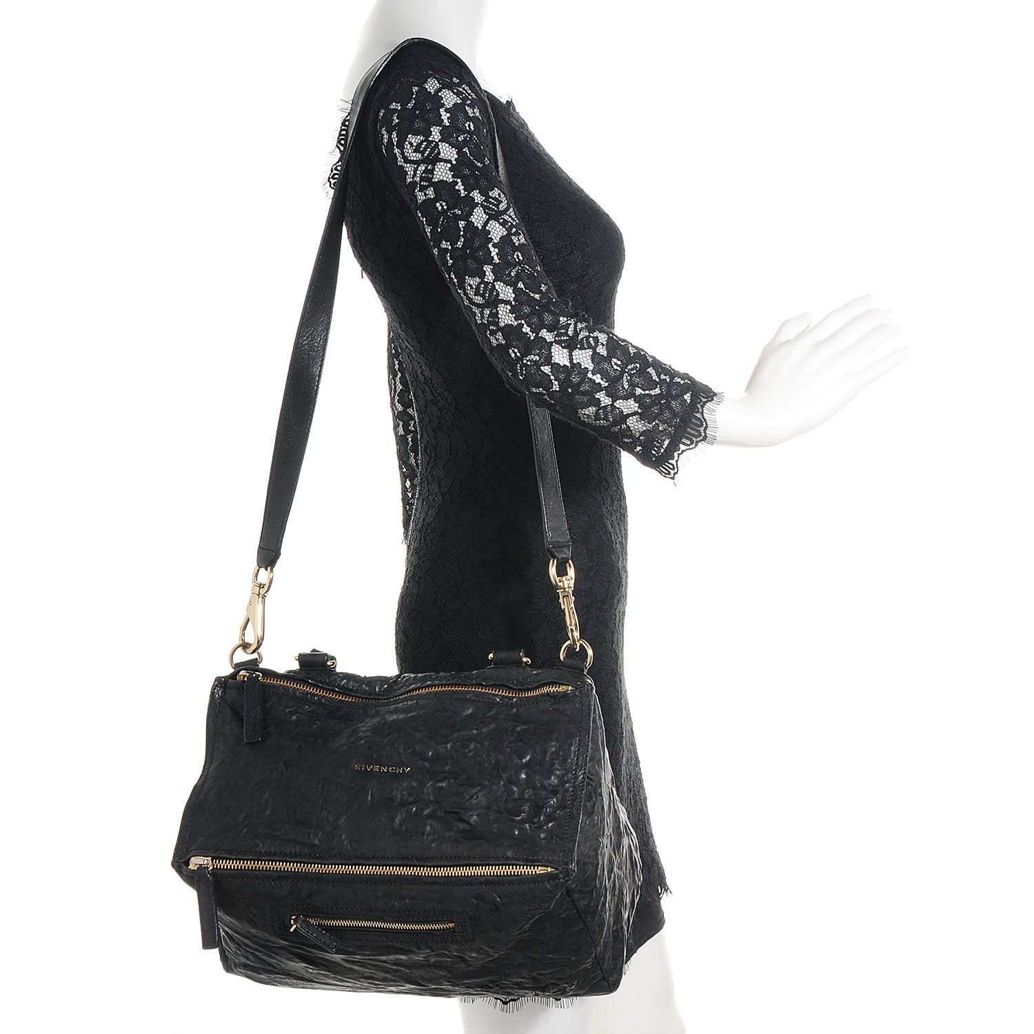 Givenchy Tumbled Sheepskin Medium Pandora Bag Black 2 of 10