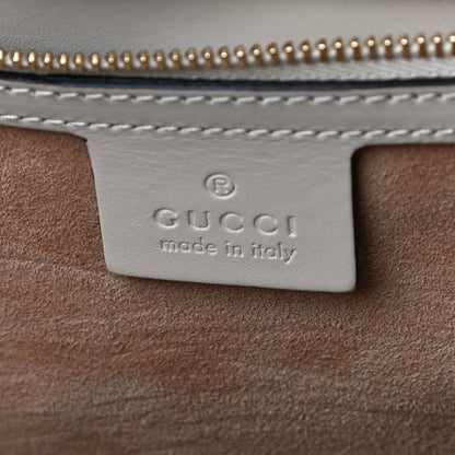 Gucci Calfskin Embroidered Medium Sylvie Top Handle Bag White 6 of 14