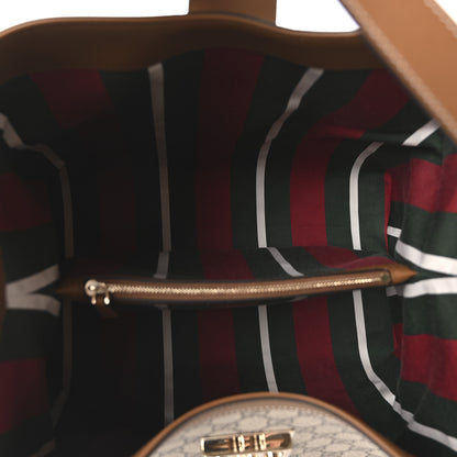 Gucci GG Icon Monogram Padlock Shoulder Bag Beige Dark Brown 5 of 10