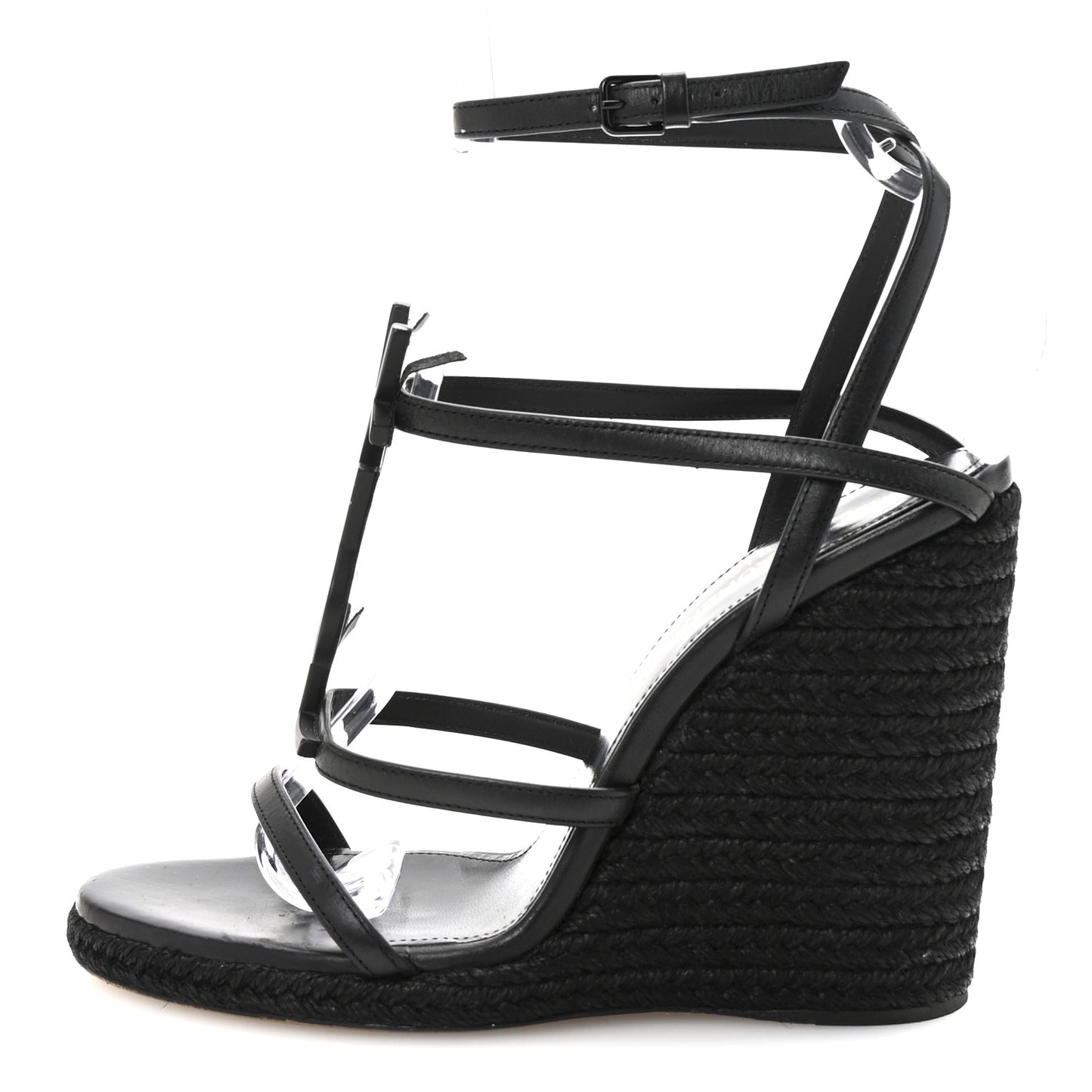 Calfskin Cassandra Espadrille 105 Wedges 37.5 Black