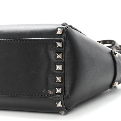 Valentino Garavani Vitello Mini Rockstud Double Handle Tote Black 9 of 14