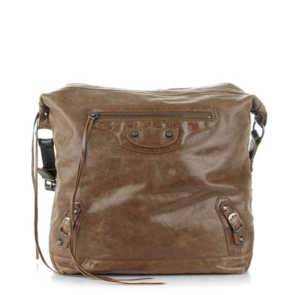 Balenciaga Chevre Mens Day Messenger Olive Brown 1 of 7
