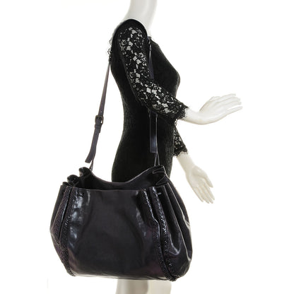 Bottega Veneta Iridescent Shiny Calf Scarabee Crossbody Bag Ink 2 of 8