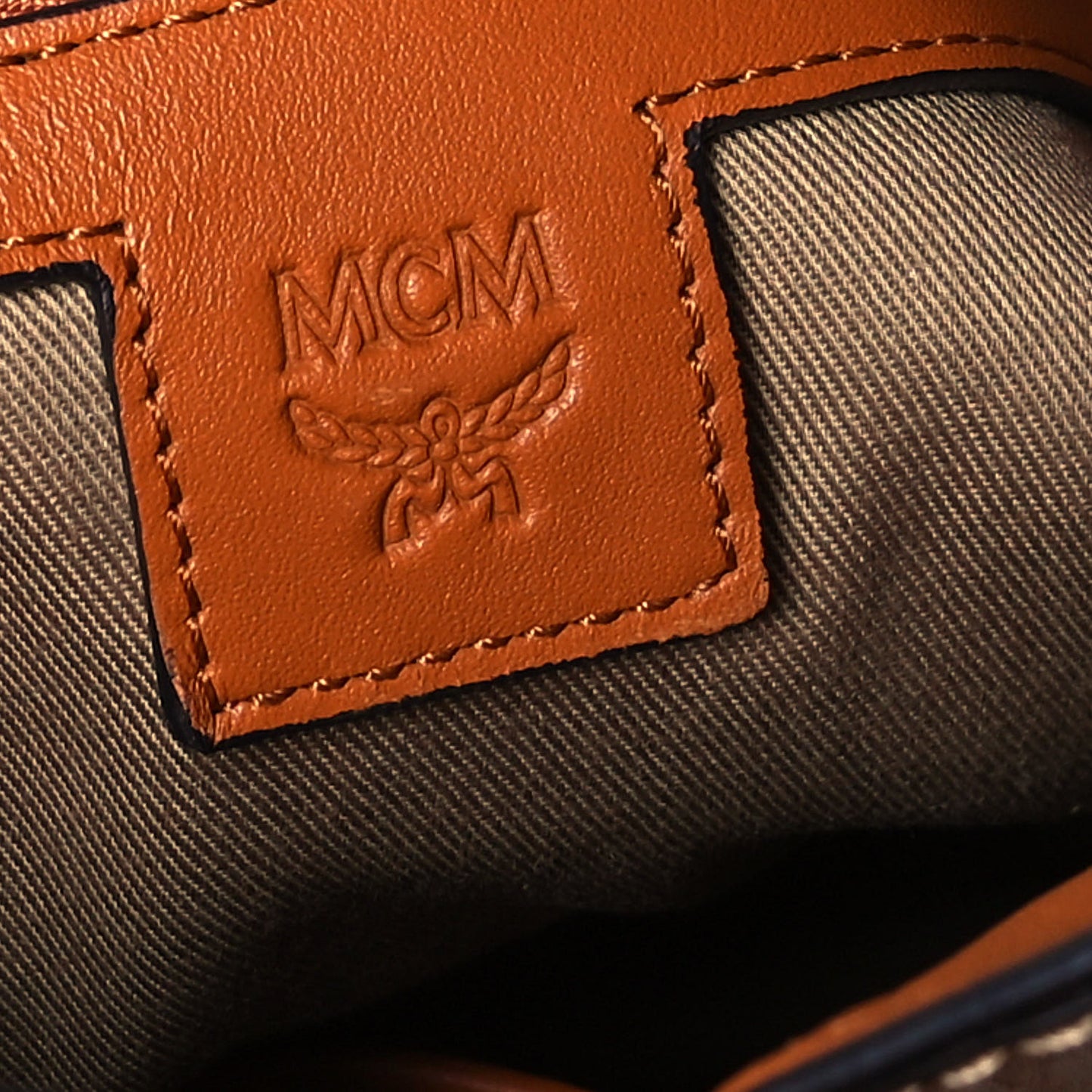 Visetos Small Soft Berlin Drawstring Bucket Bag Cognac