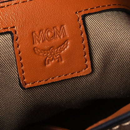 MCM Visetos Small Soft Berlin Drawstring Bucket Bag Cognac 6 of 8